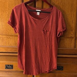 H&M Casual Women's Round Neck Cuffed Short Sleeve Classic Tee Oversized